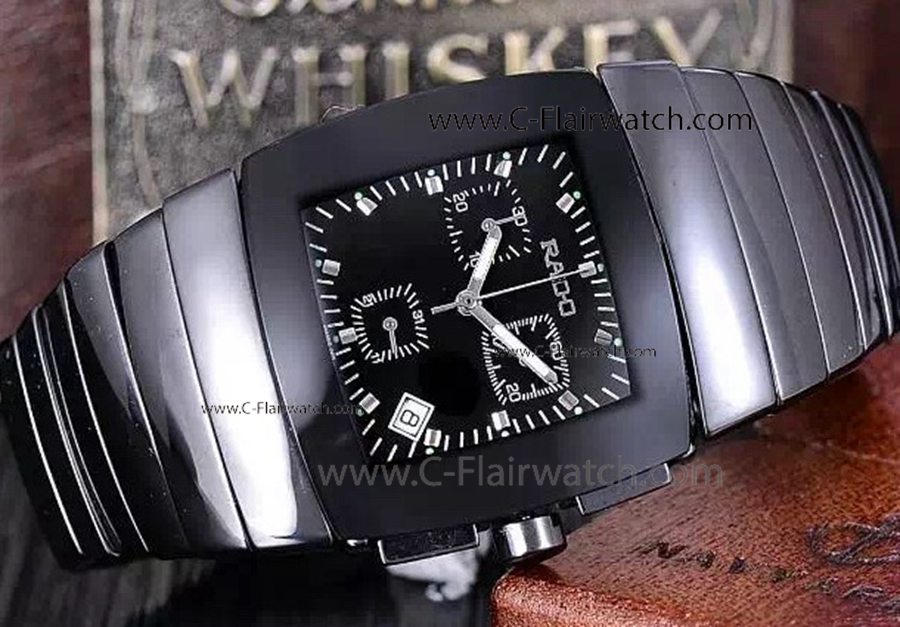 XL Rado Replica Watch Rado Sintra All Black Ceramic Case